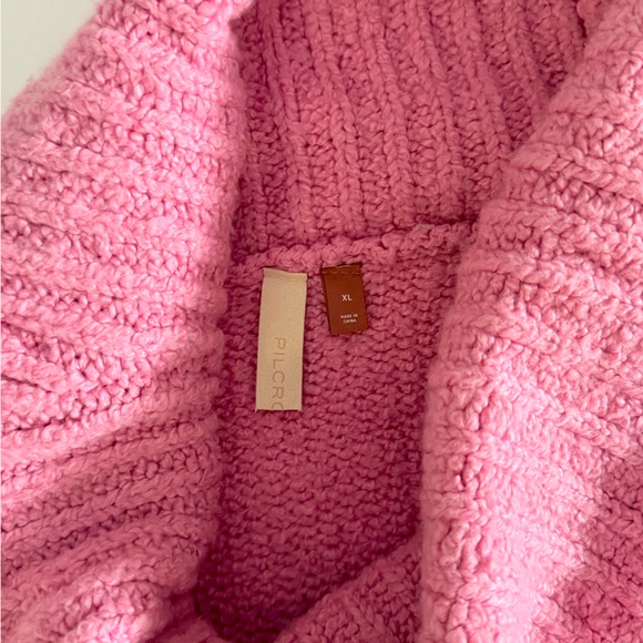 Pilcro for Anthropologie Bubble Gum Knit Cowl Neck Oversized Sweater Large - Picture 4 of 14
